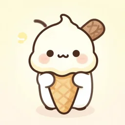 a very cute ice cream, cudly, cartoon