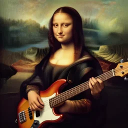 bass guitar played by mona lisa