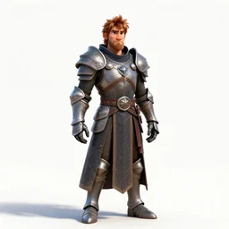 wise battlemage in runed armor, stylized pixar-style 3d render, full body, standing, isolated on a pure white background, centered, whole figure in frame, sharp focus, studio lighting