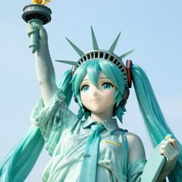 Hatsune Miku as the Statue of Liberty