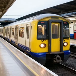 London Underground trains stopped at plataform with Brazilian paint jub