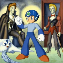 megaman by hokusai, enjolras delphin, giorgio de chirico, felix vallotton, harald sohlberg.