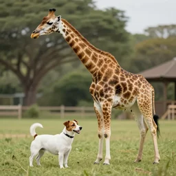 hybrid between a giraffe and a jack russell