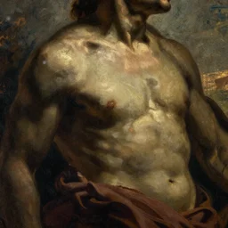 close - up detail from dante's inferno, oil painting by julio romero de torres