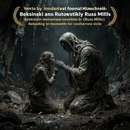 a mysterious being kneeling asking for forgiveness, enclosed dark damp liminal post apocalyptic space, artstation, unreal engine, concept art, illustration, intricate details, surrealism, by beksinski and rutkowski and russ mills