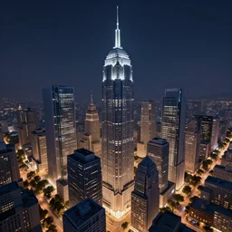 3 d fractal cityscape at night, ambient occlusion, octane render