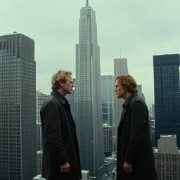 a lot of sky scrapers, film still from the movie directed by denis villeneuve and david cronenberg with art direction by and h. r. giger and zdzisław beksinski