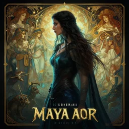 masterpiece side profile concept art, maya ali sorcerer, gloomhaven, highly detailed, luminescent, cinematic, realistic shaded lighting poster by ilya kuvshinov, magali villeneuve, jeremy lipkin, michael garmash, rob rey, lawren harris, a. j. casson, artgerm, alphonse mucha
