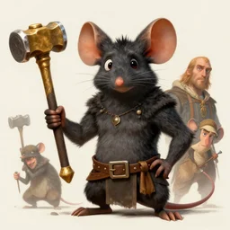 portrait of the mousefolk blacksmith wearing golden hammer by artgerm and Craig Mullins, James Jean, Andrey Ryabovichev, Mark Simonetti and Peter Morbacher 16k