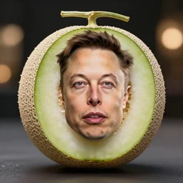 a photo of elon musk as a melon, highly detailed, trending on artstation, bokeh, 9 0 mm, f / 1. 4