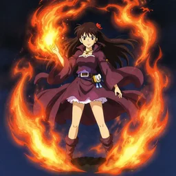 full body portrait of annie, a small mage, immense pyromaniac power. causes strangeness with her fire magic gapmoe yandere grindark, trending on pixiv fanbox, painted by greg rutkowski makoto shinkai takashi takeuchi studio ghibli, akihiko yoshida