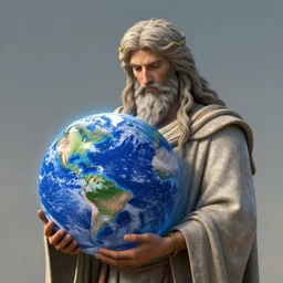 God creature holding Earth, 4k very detailed, deviantart artstation