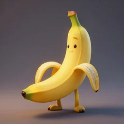 anthropomorphic ripe banana character that looks like emma stone, relaxed, very detailed, 8 k, octane render, trending in artstation, cinematic lighting, studio quality, smooth render, unreal engine 5, by pixar, riot, fortnite, overwatch, full body