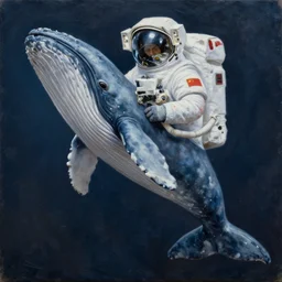 whale shaped astronaut suit, oil on canvas, intricate, portrait, 8 k highly professionally detailed, hdr, cgsociety