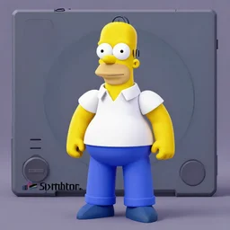 homer simpsons as a tekken 1 character, playstation, 3 d render, low poly game asset, retro gaming