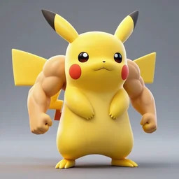 pikachu extremely muscled, muscles, realistic, 4 k, photographic