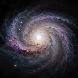 A quasar at the center of an ancient galaxy, highly detailed, 4K