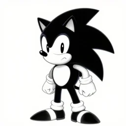 Sonic the hedgehog in a rubberhose classic cartoon, 1930s disney short, steamboat willie, black and white cartoon