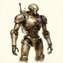 a detailed concept art of a steampunk android, by moebius, by beeple