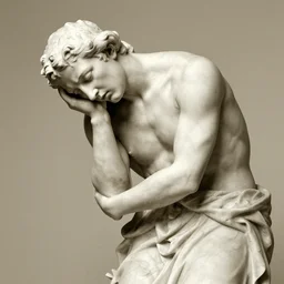 vintage photo of a statue resembling human suffering