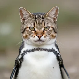 a feline penguin - cat - hybrid, animal photography