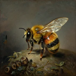 disappointed insect!!!!! bee, master painter and art style of Noel Coypel, art of Émile Eisman-Semenowsky, art of Édouard Bisson