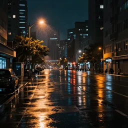 zoomed in iphone photo rainy nightin the city, reflections
