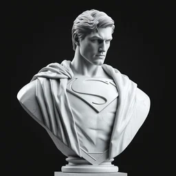 statue of superman by michelangelo bust, white marble, 3 d model, octane rendered, unreal engine