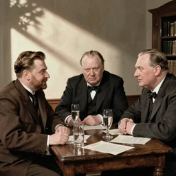 Stalin, Churchill and Franklin Roosevelt having a great time