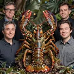 zoological portrait of a human lobster by kuldar leement and ruan jia and brad rigney and micha karcz and brad rigney 0. 0