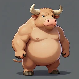 a fat bull with a bit of muscle  artstation