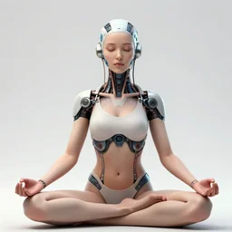 photo of a beautiful meditating female cyberpunk cyborg, head is connected with devices, head and bust, artwork by james jean, hyperdetailed realistic silver and purple metallic, jean delville, art nouveau, gustav klimt, ornate copper patina gothic icon, james jean, ultrasharp hyperdetailed photorealistic octane render