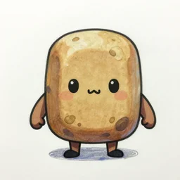 kawaii boulder with stubby arms and legs video game concept art colored sketch