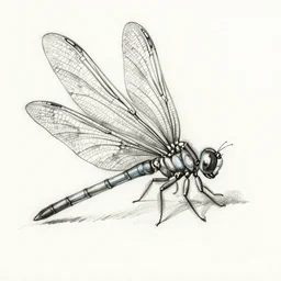 annotated detailed sketch drawing of a fairy with dragonfly wings by albrecht durer