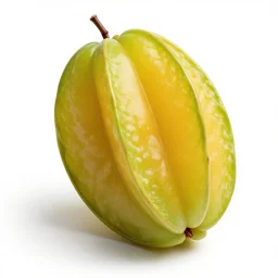 oversized starfruit, commercial catalog photo, isolated on a pure white background, centered, entire object in frame, sharp focus, soft studio lighting