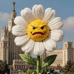 colossal grotesque Beelzebub flower made from angry smiles in the middle of post soviet constructivist cityscape, Stalinist architecture, brutalist architecture, ultradetailed, Intricate by Hayao Miyazaki and Josan Gonzalez and Makoto Shinkai and Giuseppe Arcimboldo and MC Esher and Wes Anderson