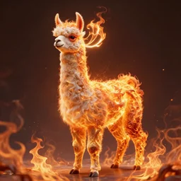 picture of an humanoid llama wizard, made of flames and surrounded by flames, hyperrealistic, highly detailed, 1 6 k, high quality, diffuse light, intricate, digital painting, trending in artstation, smooth marble surfaces, volumetric light, cinematic