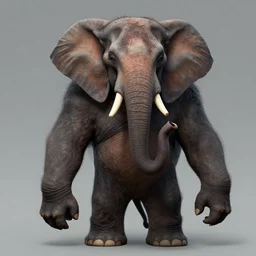 Woody Harrelson with elephant's trunk, elephant man chimera, digital art, artstation