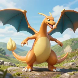 highly detailed portrait photo of a salamence dragon sethrak pokemon in a scenic hilly environment, hyperrealistic illustration by william didier - pouget