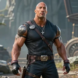 dwayne johnson as a final fantasy boss, screenshot