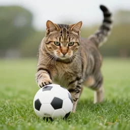 cat playing football