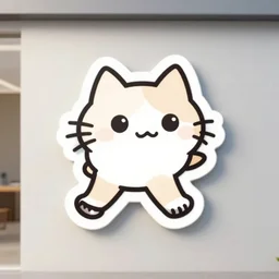 a walking cat, cartoon, company logo