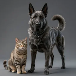 a super muscly Belgian Blue mixed with a cat, very detailed, ultrarealistic, dramatic lighting, electrical details, high details, 4k, 8k, best, accurate,  trending on artstation, fur, UE5 groom, photorealism, ultrarealistic, octane render, ray tracing, mental ray,  unreal engine 5