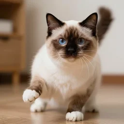 ragdoll cat getting ready to attack