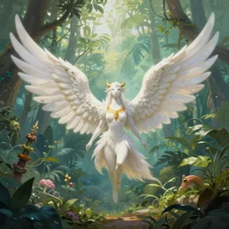 glory from Wings of Fire, painting, jungle backgrop, trending on artstation