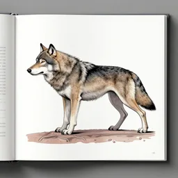 a cross - section autopsy science book rendition of a wolf, comic book art, by yoji shinkawa and takehiko inoue and kim jung gi, masterpiece, perfect