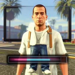 punpun in the gta v loading screen, masterpiece, 8 k, 4 k, art by stephen bliss