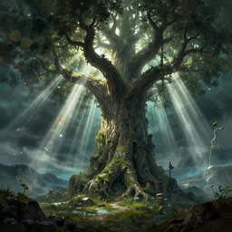 jormungandr, yggdrasil, landscape, greg rutkowski, dynamic lights