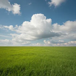 a view of a grassy landscape, puffy clouds, photograph, cinematic, 4 k, detailed, beautiful view, vibrant