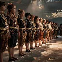 emma watsons in a long conga line